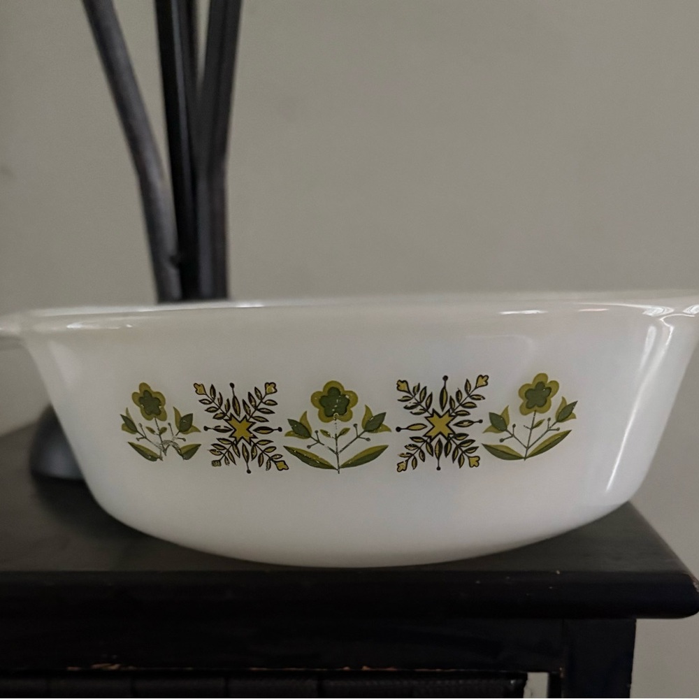 Anchor Hocking Fire King Vintage Floral Patterned Bowl